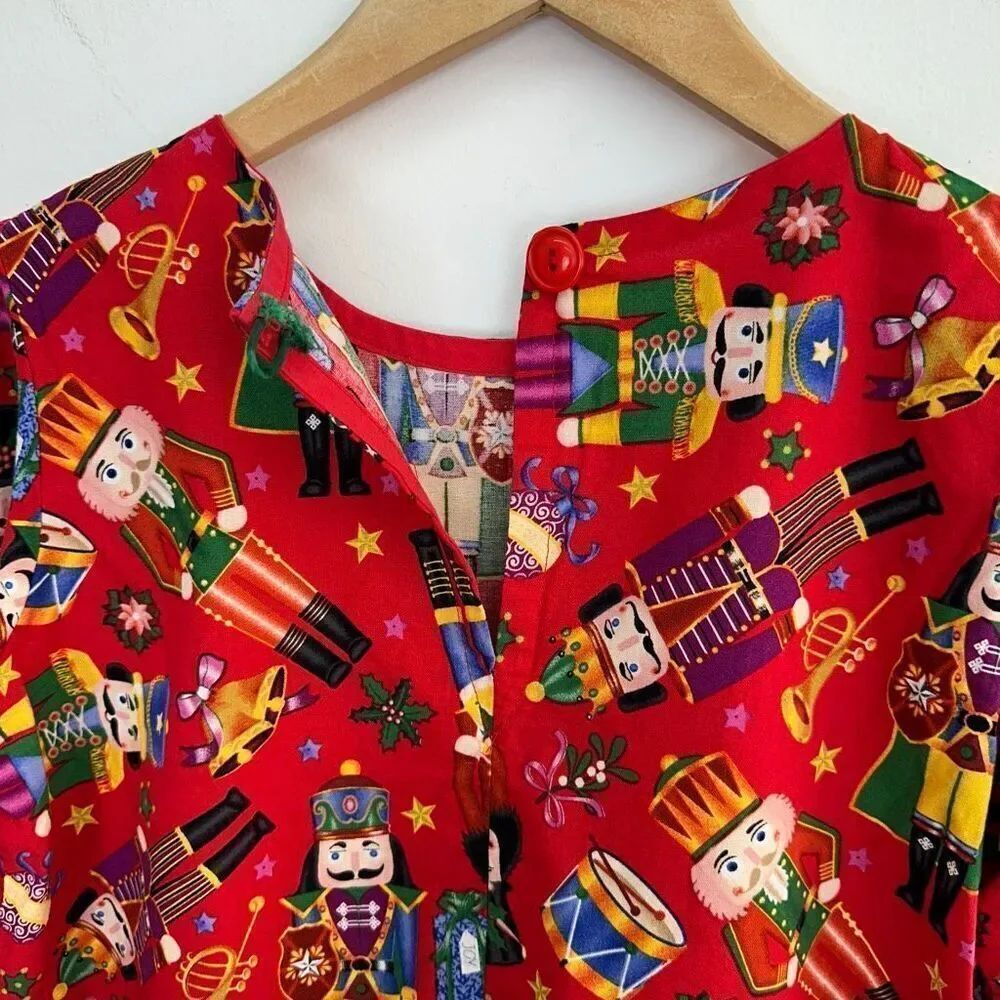 Handmade Vintage Inspired Girls Nutcracker Holiday All Over Printed Dresses - Picture 8 of 8
